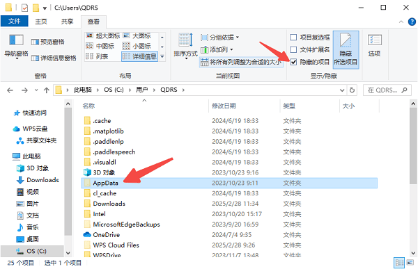 AppData文件夹的位置